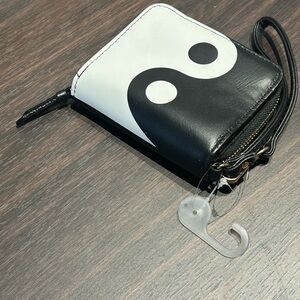 Black and White Yin Yang Wristlet Clutch